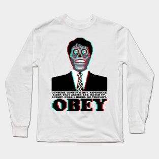 They Live OBEY 3D Pixel Long Sleeve T-Shirt